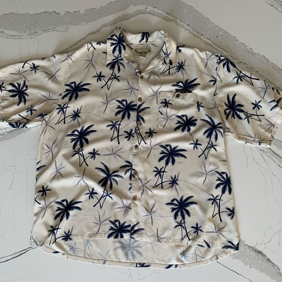 Paradise Cove Other - Paradise Cove Palm Tree Silk Camp Shirt XXL